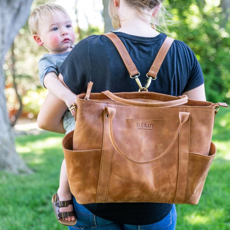 PERFECT Leather Backpack Purse, Backpack Diaper Bag, Women's Utility Bag,