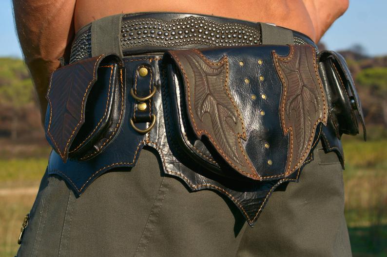 Leather Utility Belt | Travel Hip Belt | Fanny Pack | Handmade Hipster Bag | Boho | Money belt | iPhone | Burning Man Festival | OFFRANDES