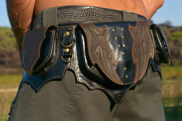 Leather Utility Belt | Travel Hip Belt | Fanny Pack | Handmade Hipster Bag | Boho | Money belt | iPhone | Burning Man Festival | OFFRANDES