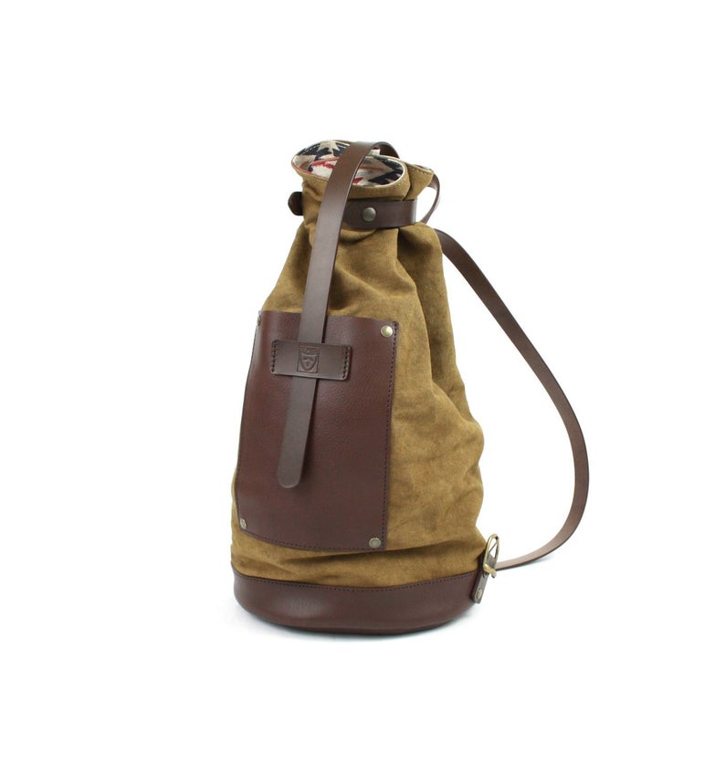 BOHO chic canvas and LEATHER BACKPACK, perfect for travelling