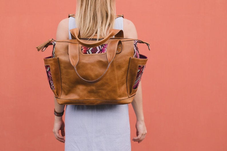 Convertible Backpack~Leather Backpack~Backpack Women~Huipil~Convertible Bag