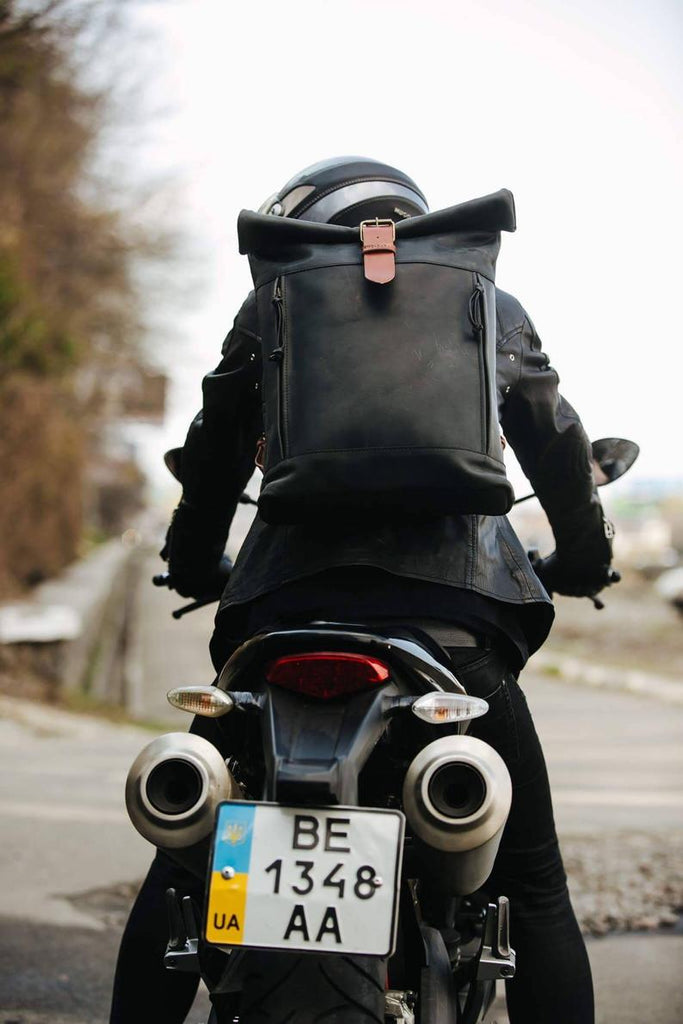 Men's leather backpack by Kruk Garage Men's backpack Saddle leather backpack Men's bag Laptop
