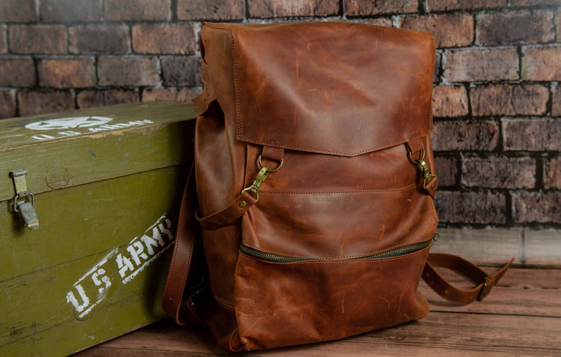 Leather backpack,Mens backpack,Backpack purse,Roll top backpack,Rucksack,Leather backpack men,College backpack,Leather back pack,Backpack