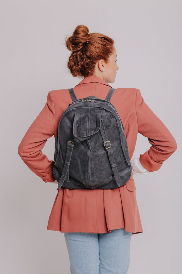 Everyday Leather Back pack - Black Leather Tote Bag - Soft leather Bag - Leather Backpack Purse for women - School Backpac
