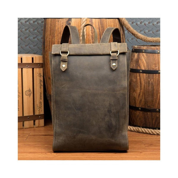 16 inch Crazy Horse Vintage Leather backpack Laptop backpack Handmade leather, Leather rucksack, Mens rucksack, Style knapsack