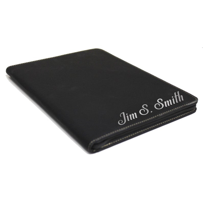Business Gifts, Graduation Gifts, Leather Portfolio Zipper, Leather Portfolio Folder, Personalized Leather Padfolio, Monogrammed Padfolio
