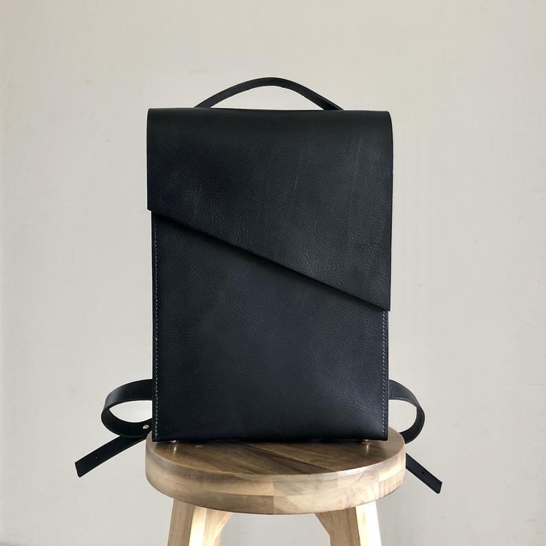 Leather Backpack - Pioneer in Black
