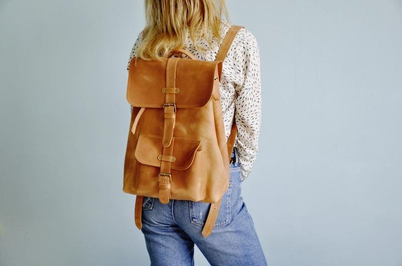 Brown leather Travel backpack,leather backpack, mens leather backpack, hipster backpack, leather back pack, womens backpack,leather rucksack