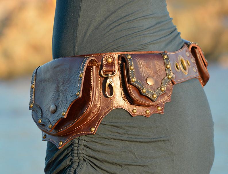 Leather Utility Belt | Handmade Festival Pocket Belt | High Quality Hip Belt | Designer Leather Fanny Pack | OFFRANDES