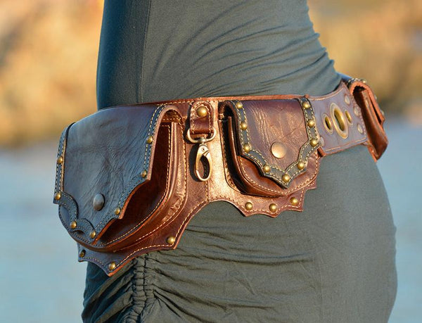 Leather Utility Belt | Handmade Festival Pocket Belt | High Quality Hip Belt | Designer Leather Fanny Pack | OFFRANDES