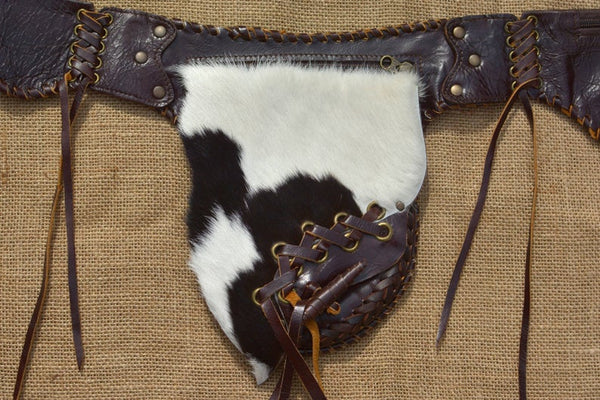 Leather Utility Belt | Hip Belt | Cow Girl | Fanny Pack | Biker | Urban Gypsy | Bohemian | Fur | Burning Man | Festival Fashion