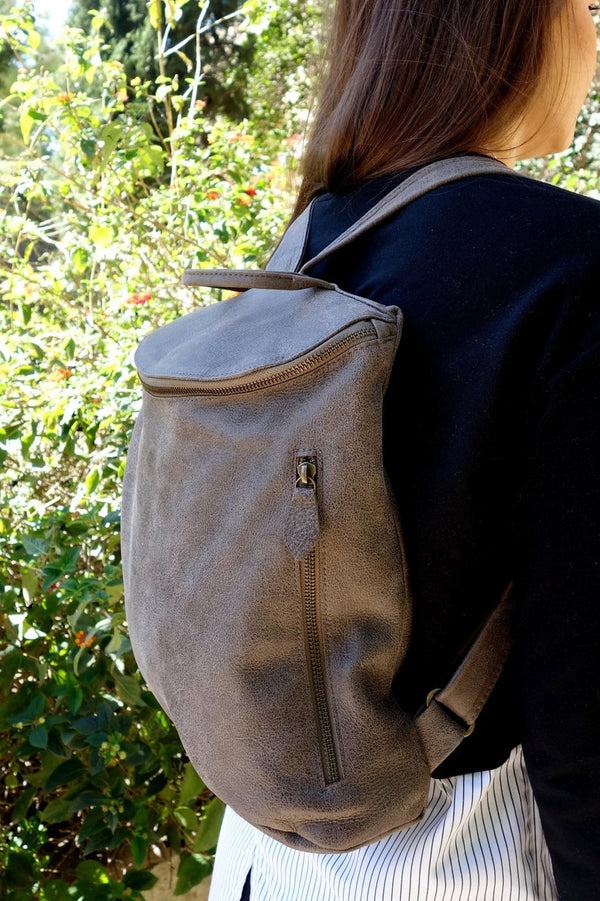Gray Leather Backpack ,Leather Backpack For Women, Vintage Leather Bags, Leather Laptop Backpack, Handmade Leather Vintage Backpack