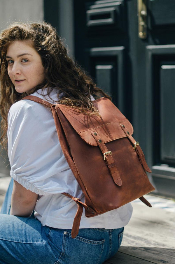 Backpack women travel backpack leather backpack leather women backpack unisex backpack brown leather backpack woman backpack backpack purse