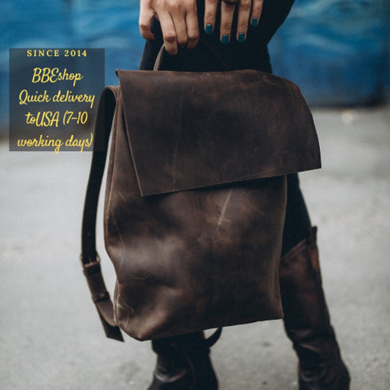 Leather backpack rucksack hipster backpack leather rucksack MacBook leather bag travel bag genuine leather unisex backpack men's leather bag