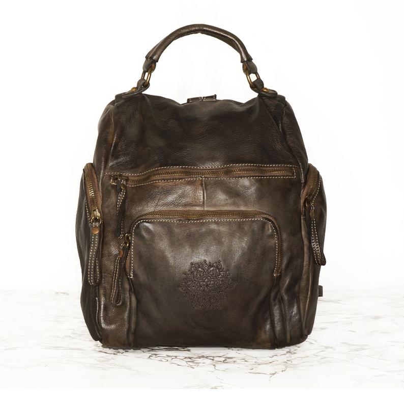 Italian Leather Backpack, AIM, PERSONALIZED Italian Leather Bag, Modern Leather Backpack, Leather Backpack Women, Leather Backpack