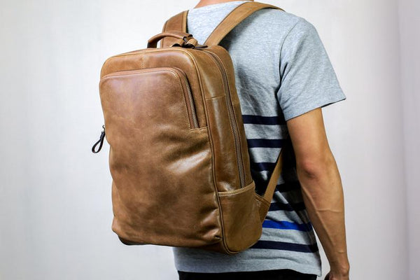 Leather backpack mens Macbook backpack Leder Laptop backpack women Leather rucksack leather Large backpack Men backpack Khaki backpack Travel