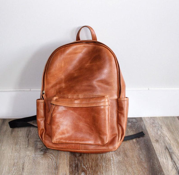 Brown Leather Backpack, Natural Leather Backpack, Brown Backpack, Mens Brown Backpack,Gift for Him,Mens Leather Backpack,Leather Bag for Men