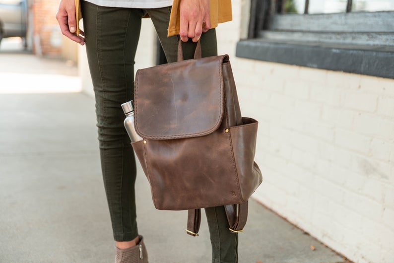BEST SELLER Handmade Leather Backpack Purse, Gift for Her, Leather Book Bag, Backpack Diaper Bag, Shoulder Bag, leather travel bag for women