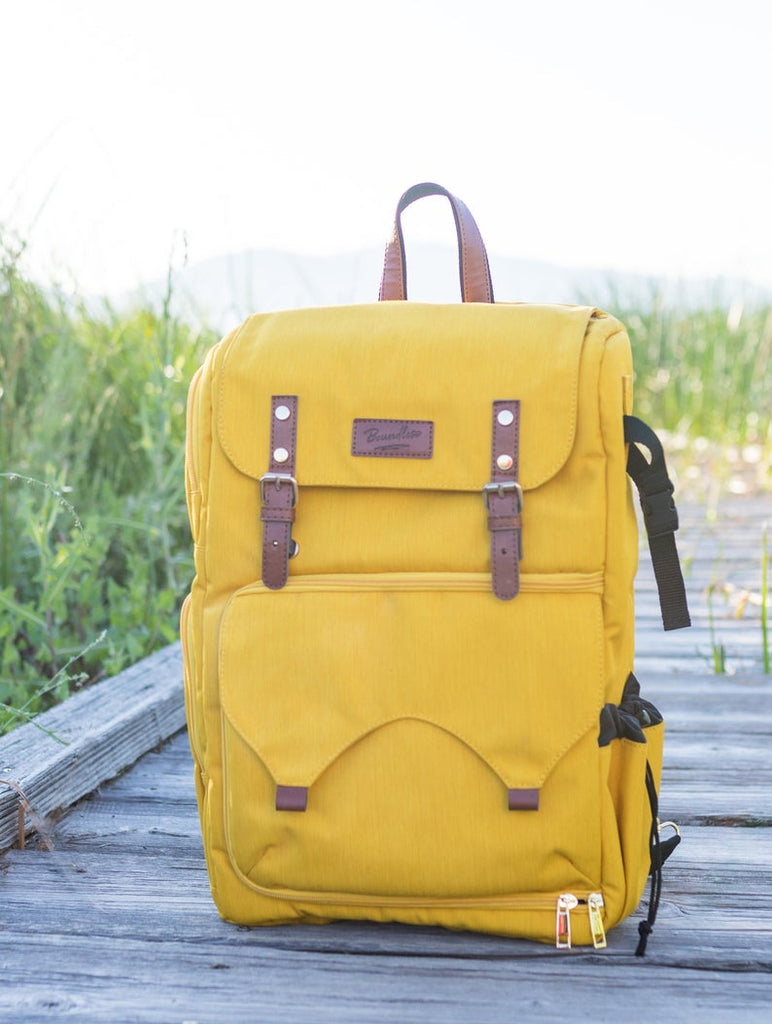 Camera Back Pack Mustard Yellow Women Camera Backpack Camera Bag DSLR Bag Color Camera Bag Camera Gear Laptap compartment Camera Bag